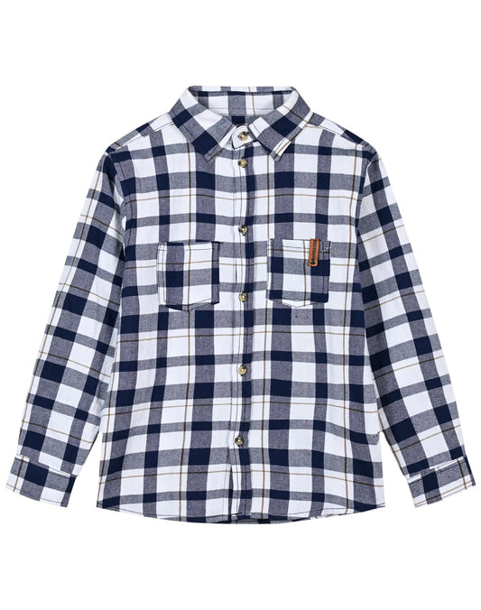 Camisa cuadros para niños - Energiers - Frontal - Moda Infantil Chicle