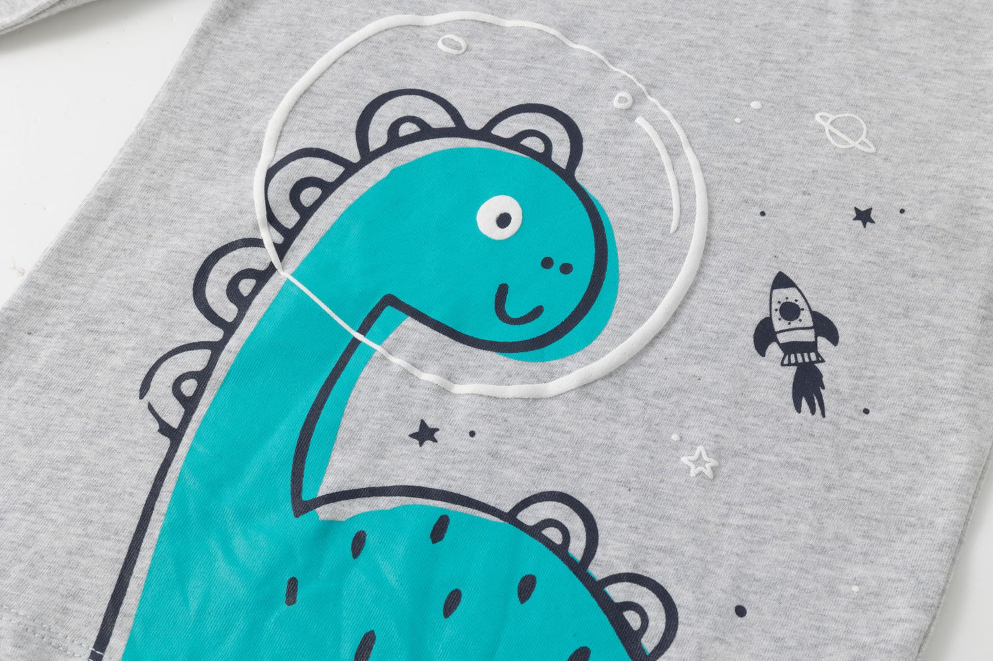 Camiseta gris Dino - Newness - Detalle 2 - Moda Infantil Chicle
