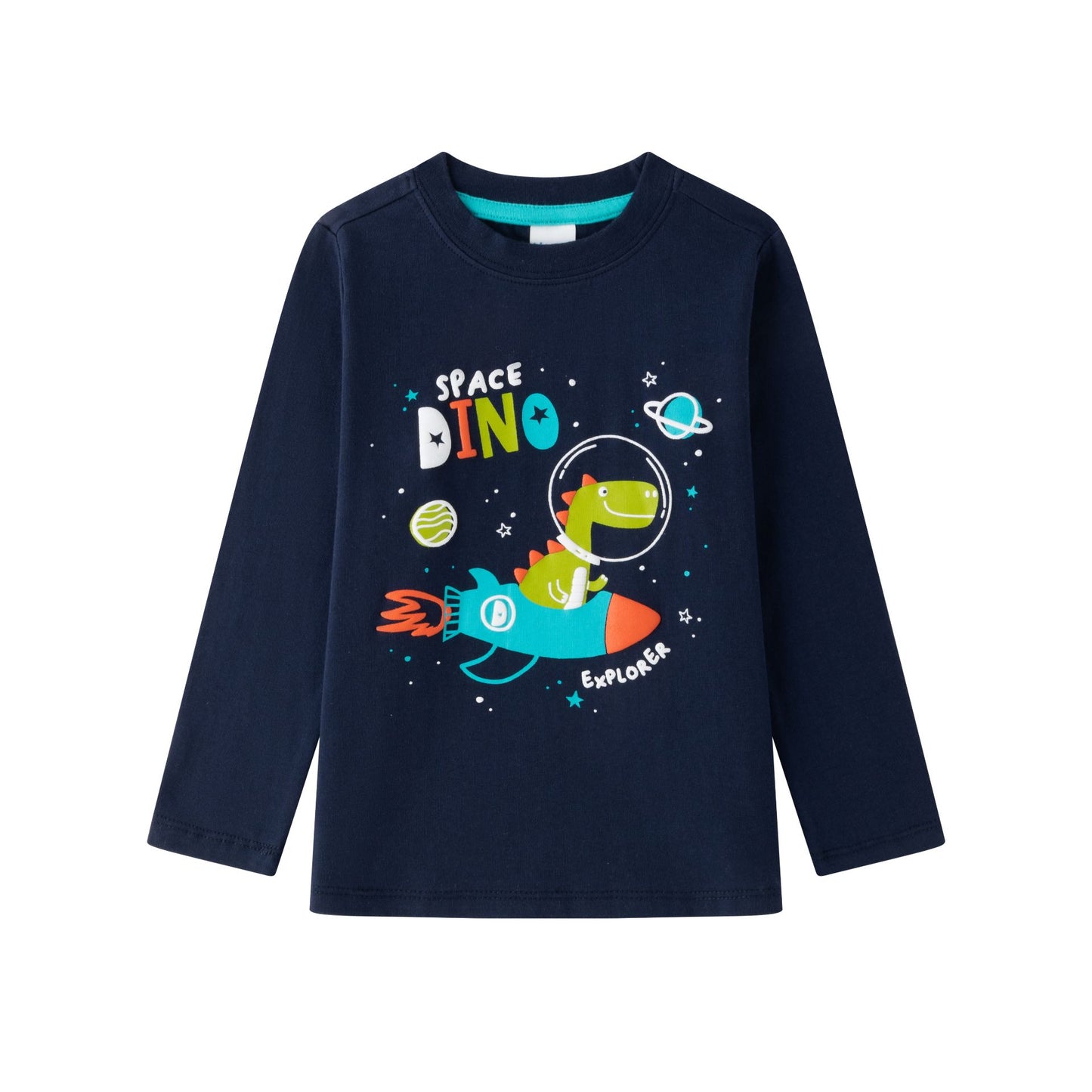 Camiseta niño de dinosaurio astronauta - Newness - Frontal - Moda Infantil Chicle