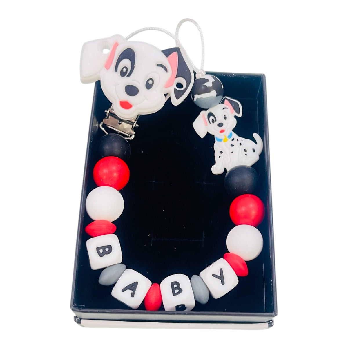 Clip para chupete personalizado de Dalmatas - Detalle 2 - Moda Infantil Chicle