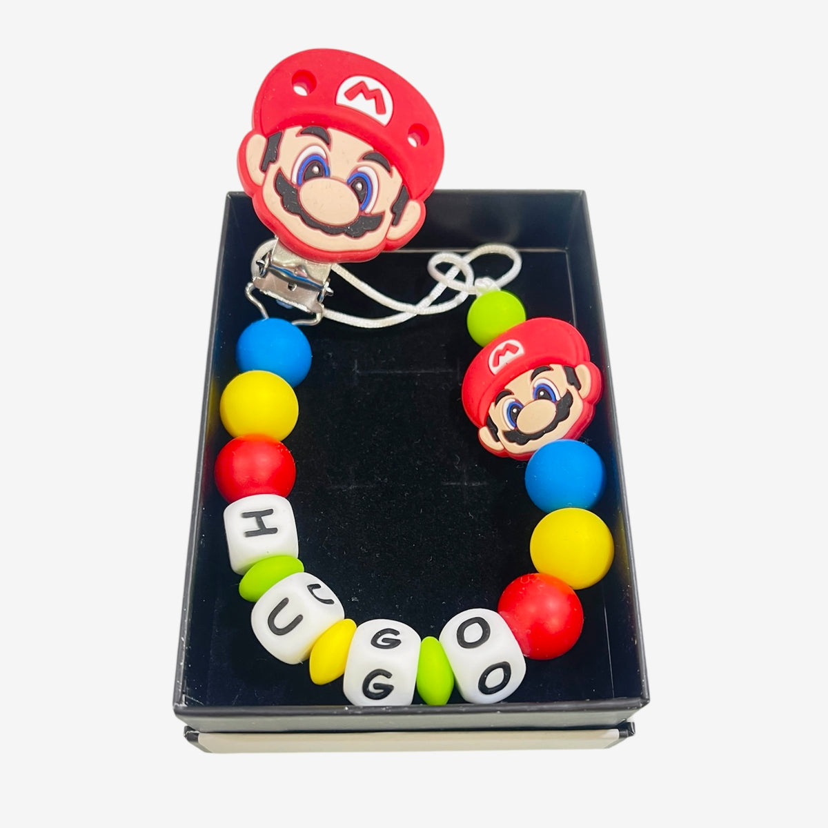 Clip para chupete personalizado de Mario Bros - Detalle 3 - Moda Infantil Chicle
