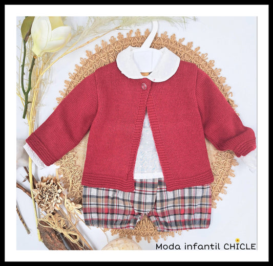 Conjunto bebé 3 piezas Baby Fashion - Frontal - Moda Infantil Chicle