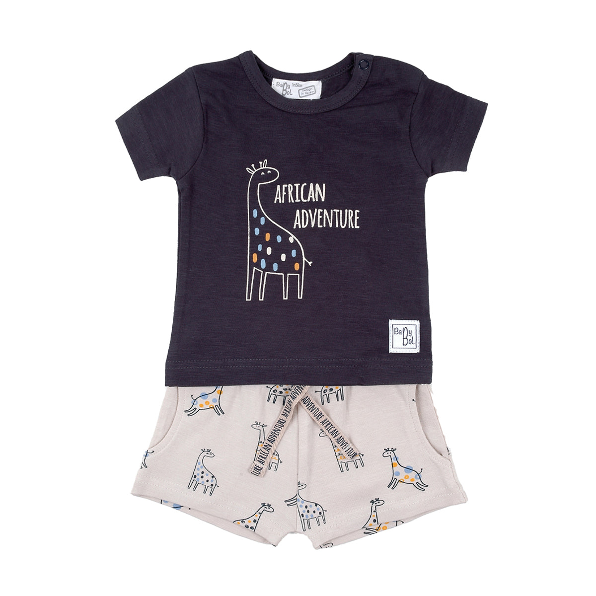 Conjunto bebé niño con jirafa - Babybol - Frontal - Moda Infantil Chicle