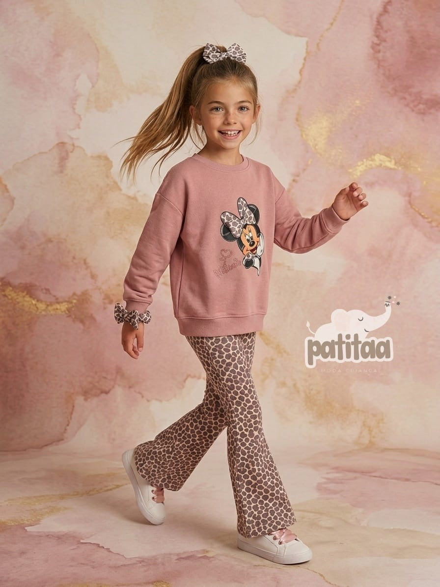 Conjunto de ni�a Minnie pantal�n campana 4- 12 a�os - Patitaa - Detalle 1 - Moda Infantil Chicle