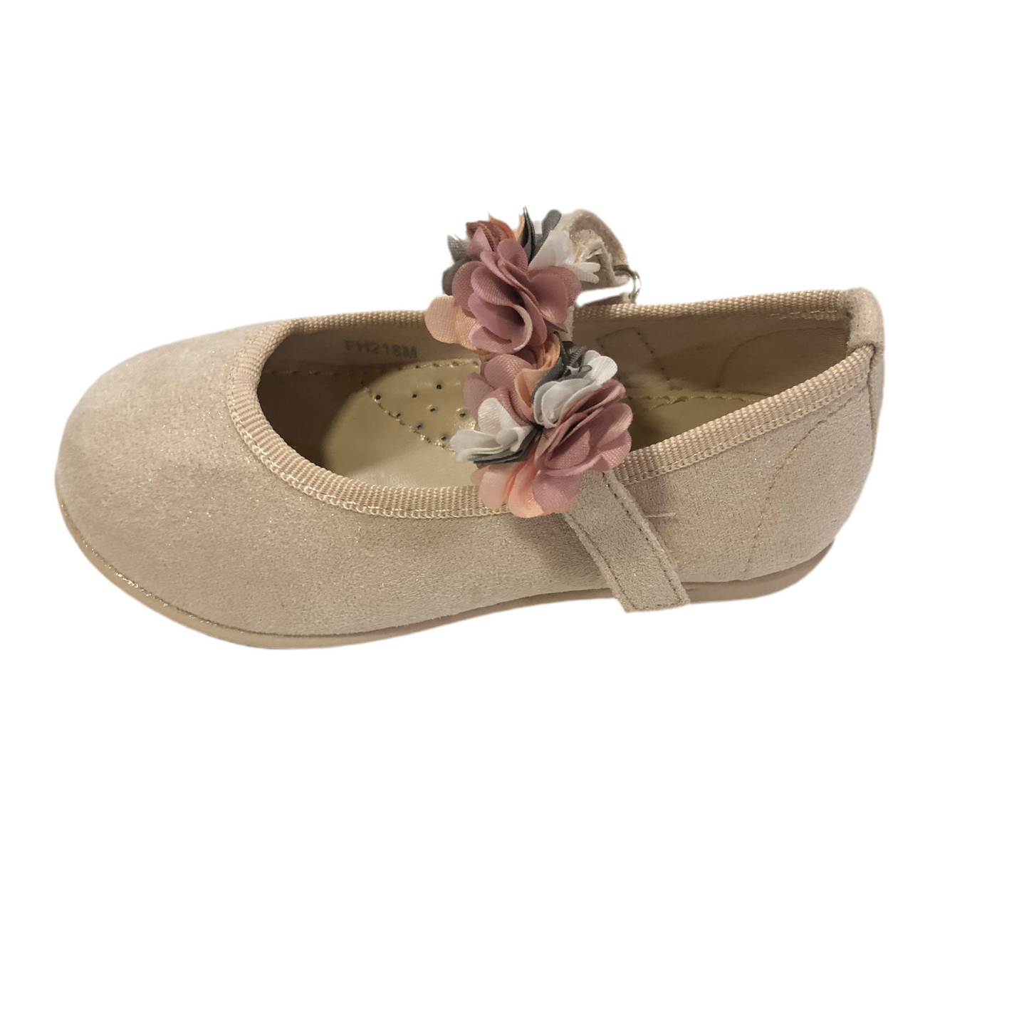 Manoletinas en beige para ceremonia - Frontal - Moda Infantil Chicle
