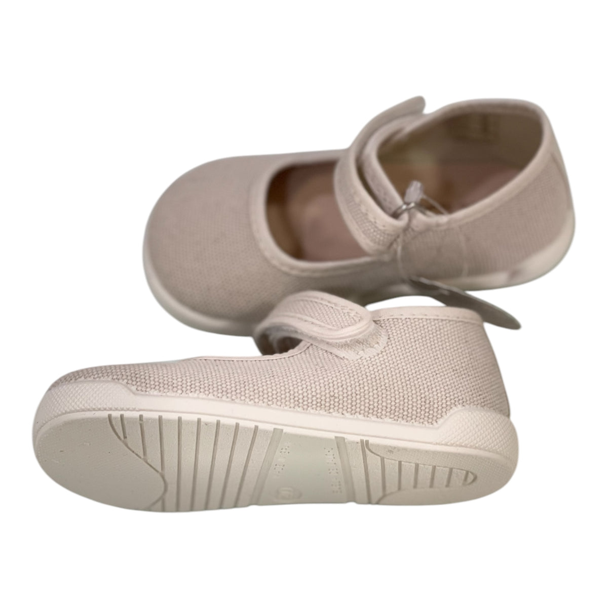Merceditas respetuosas de lona de ni�a en crudo - Tokolate - Detalle 2 - Moda Infantil Chicle