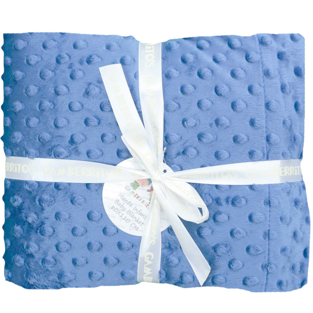 Set regalo en azulon, manta y doudou de topos, Gamberritos - Detalle 1 - Moda Infantil Chicle