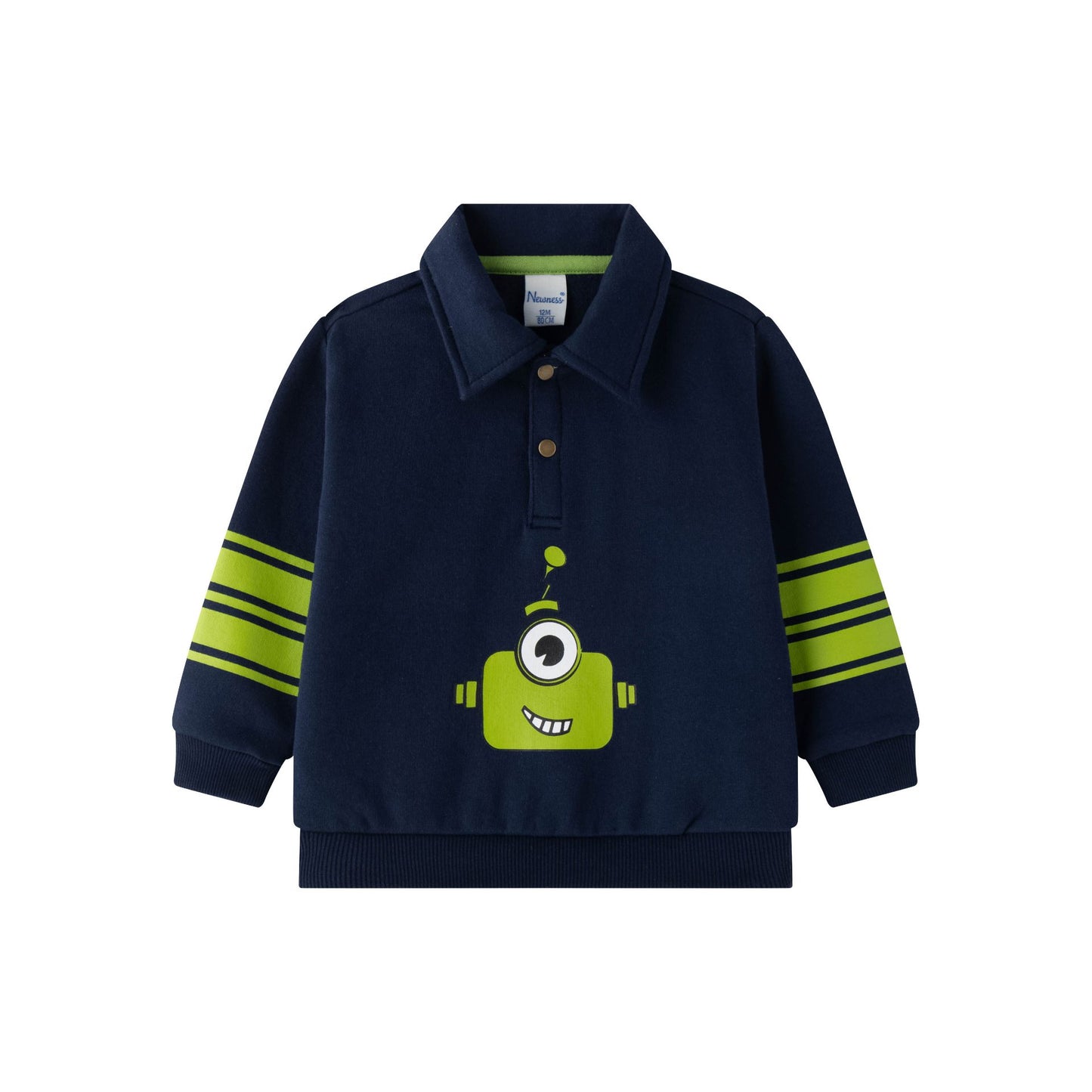 Sudadera bebé azul marino robot - Newness invierno 2024 - Detalle 2 - Moda Infantil Chicle
