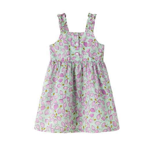 Vestido de niña con tirante fruncido verano 2024 Newness - Frontal - Moda Infantil Chicle