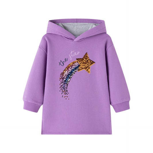 Vestido niña con estrella de Newness de invierno - Frontal - Moda Infantil Chicle