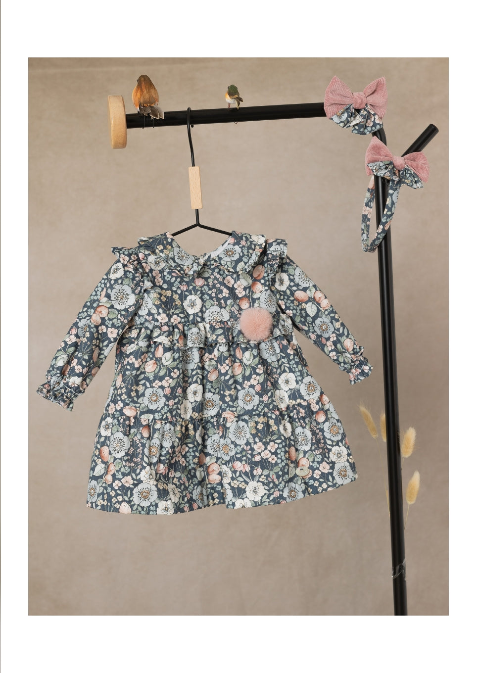 Vestido niña floral - Basmarti - Frontal - Moda Infantil Chicle