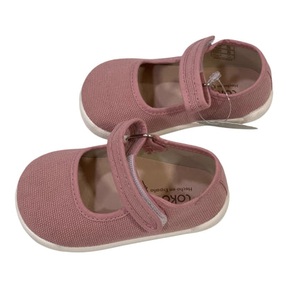 Merceditas respetuosas de lona de niña en rosa palo - Tokolate