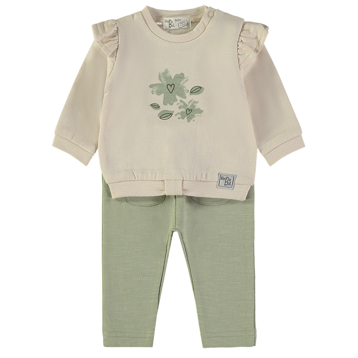 Conjunto bebé niña verde - beige - Babybol (copia)