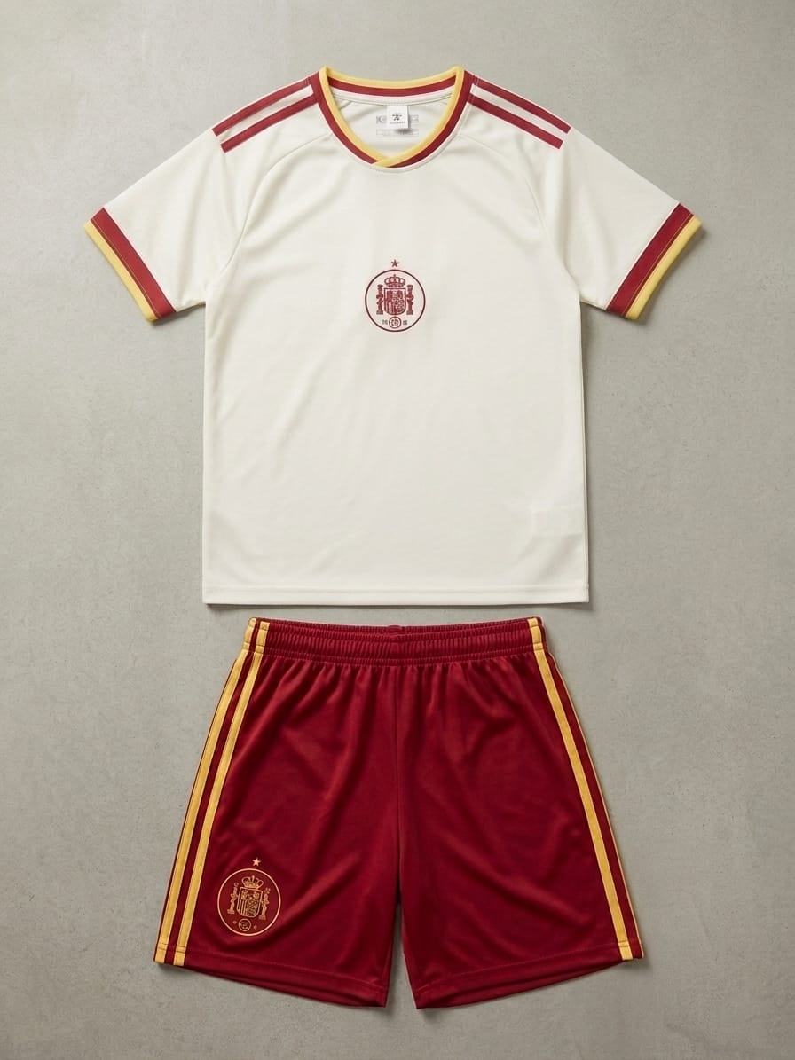 Equipación blanca de niño, réplica selección Española 🇪🇸