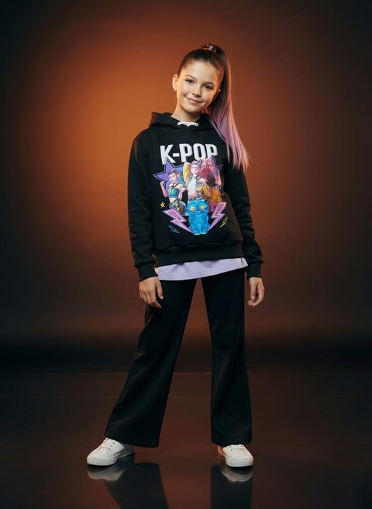 Chandal 3pz de niña negro K- Pop - Pronta Moda