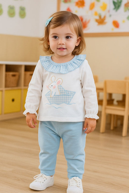 Conjunto chandal bebé niña barquito