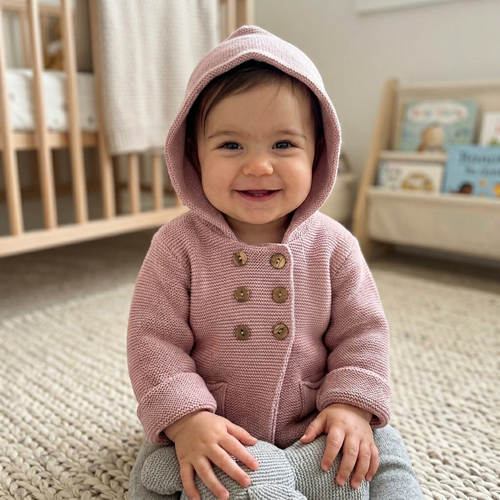 Chaqueta de punto color rosa - Baby