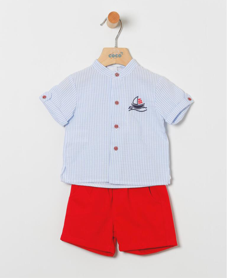 Conjunto bebé niño con camisa rayas - Coco Acqua 2025
