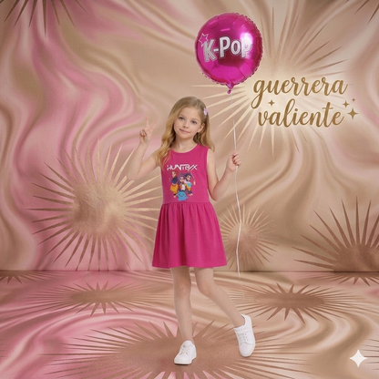 Vestido fucsia guerreras K-pop - Pronta Moda