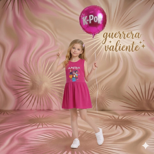 Vestido fucsia guerreras K-pop - Pronta Moda