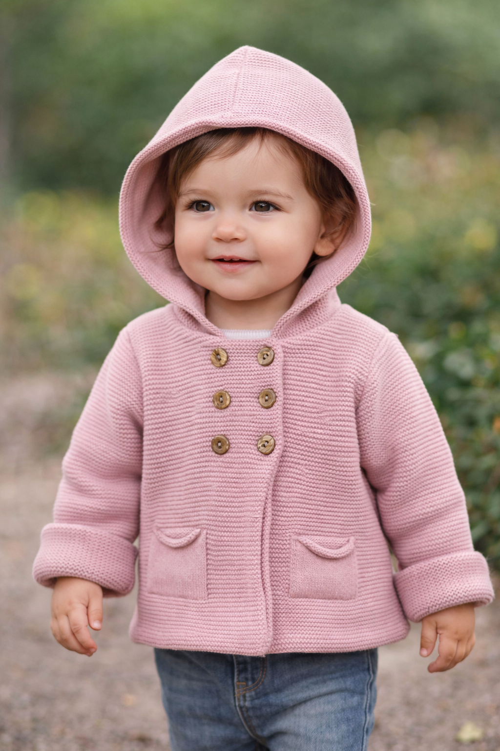 Chaqueta de punto color rosa - Baby