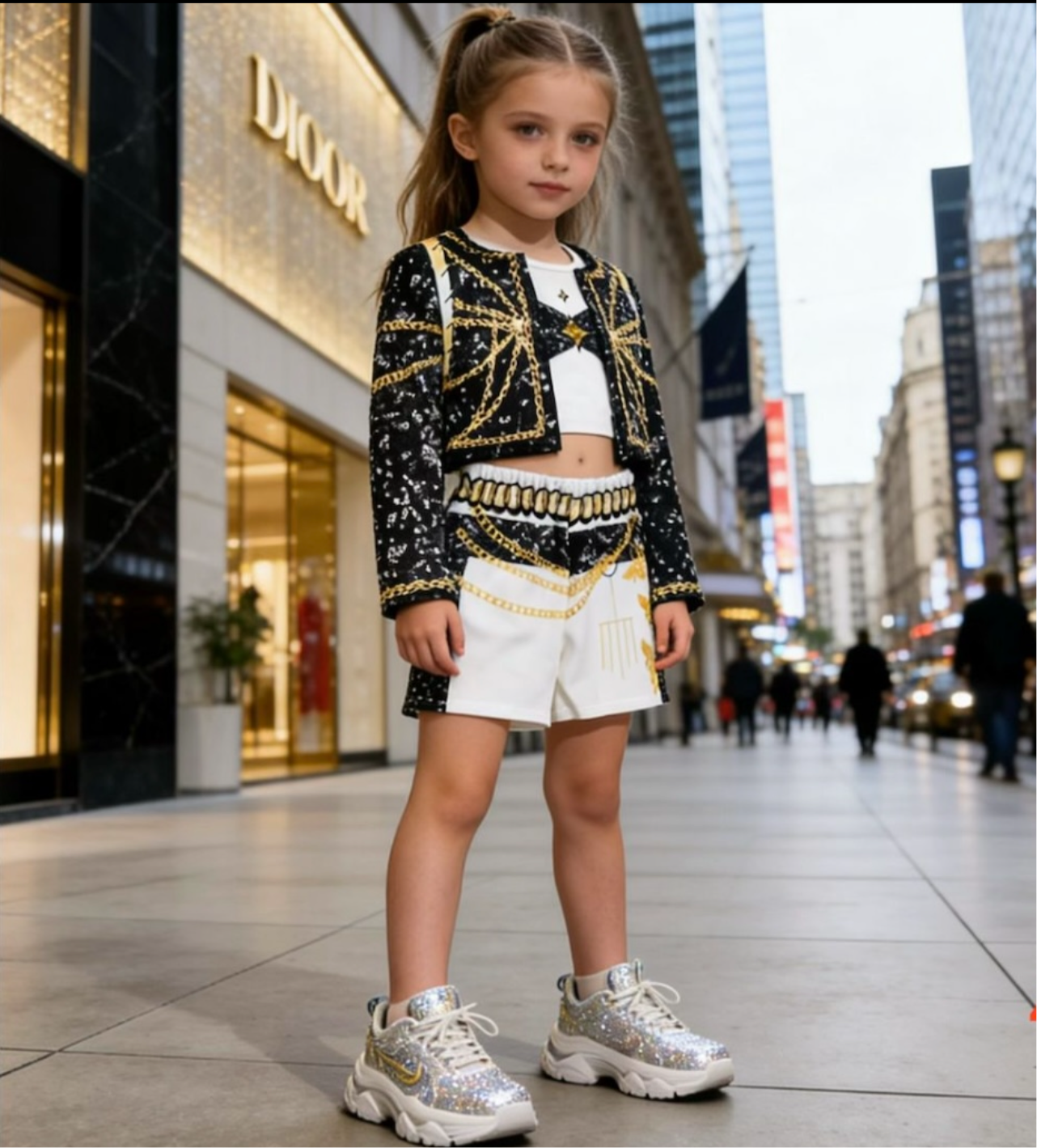 Conjunto 3 piezas con pantalón blanco K- Pop - Pronta Moda