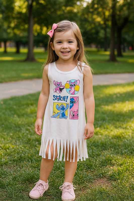 Vestido flecos Stitch - Pronta Moda