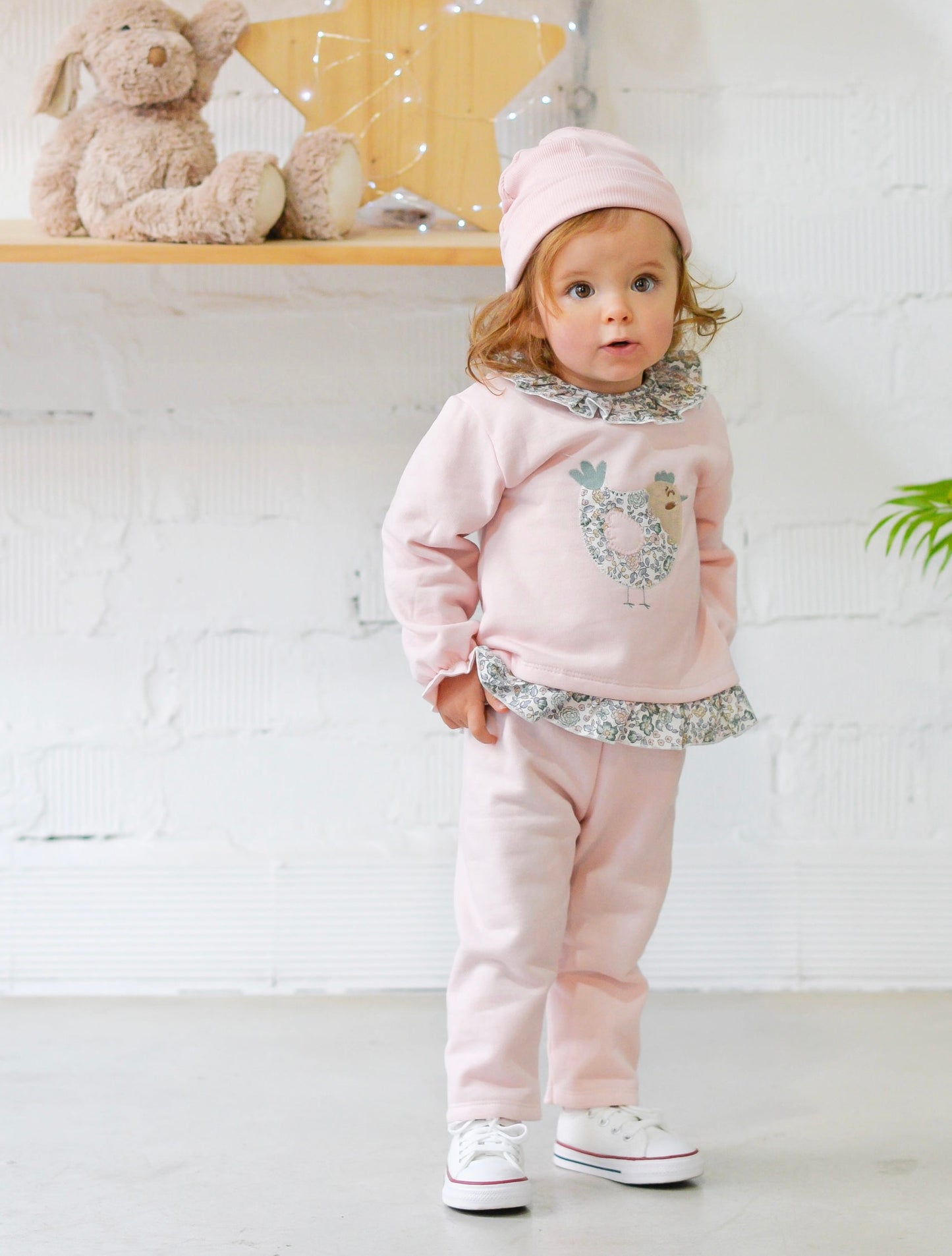 Conjunto chandal bebé gallina floreada - Pequeños Piratas