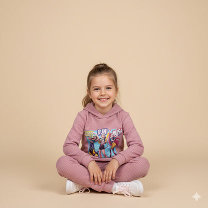 Chandal de niña con leggins K- Pop rosa empolvado  - Pronta Moda