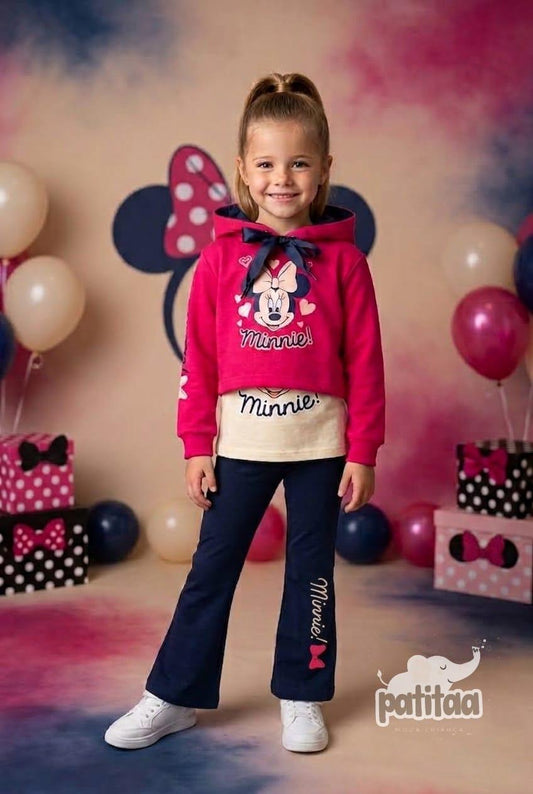 Conjunto tres piezas niña de Minnie ( 2 - 6 años) - Patitaa