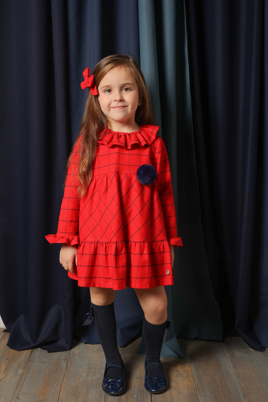 Vestido niña rojo oscuro - Basmarti invierno 2022