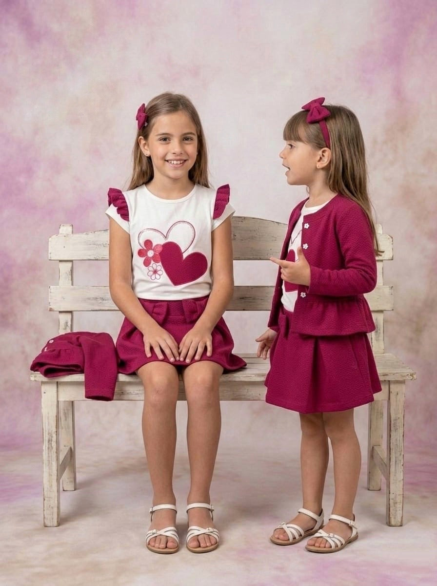 Conjunto tres piezas corazones 🩷