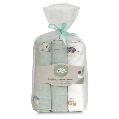 Muselina o gasas 100% algodón colección koala - Interbaby(80X80)