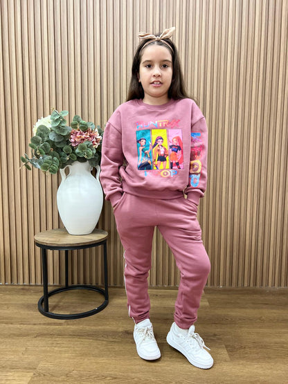 Chandal rosa vintage de K- pop - Pronta moda