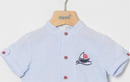 Conjunto bebé niño con camisa rayas - Coco Acqua 2025