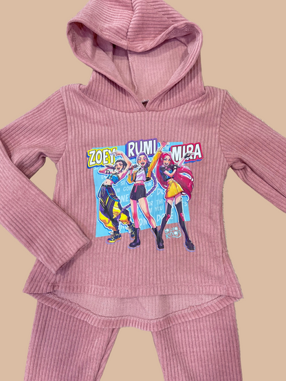 Chandal de niña con leggins K- Pop rosa empolvado  - Pronta Moda