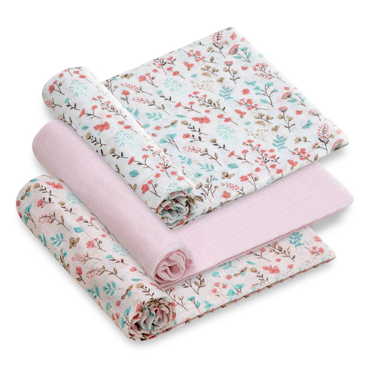Muselina o gasas 100% algodón colección pétalos - Interbaby(80X80)