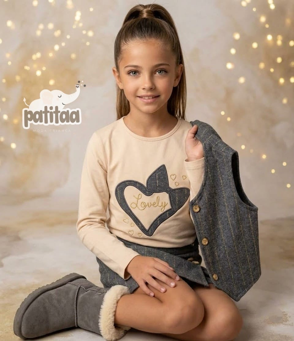Conjunto de niña con chaleco  4- 12 años - Patitaa
