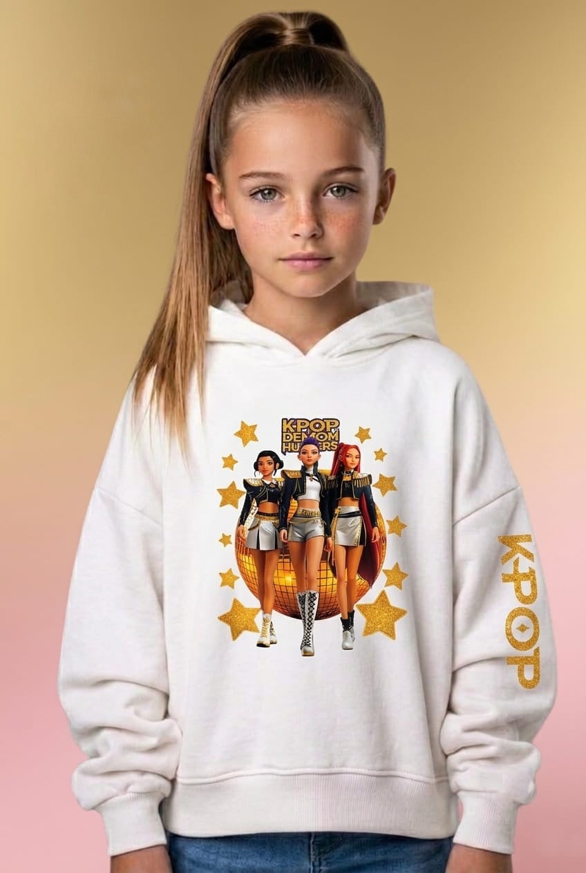 Sudadera blanca de las súper guerreras K-Pop