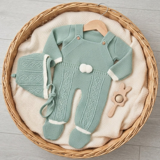 Conjunto peto bebé en color verde ( 0- 6 meses )- Glory bebé