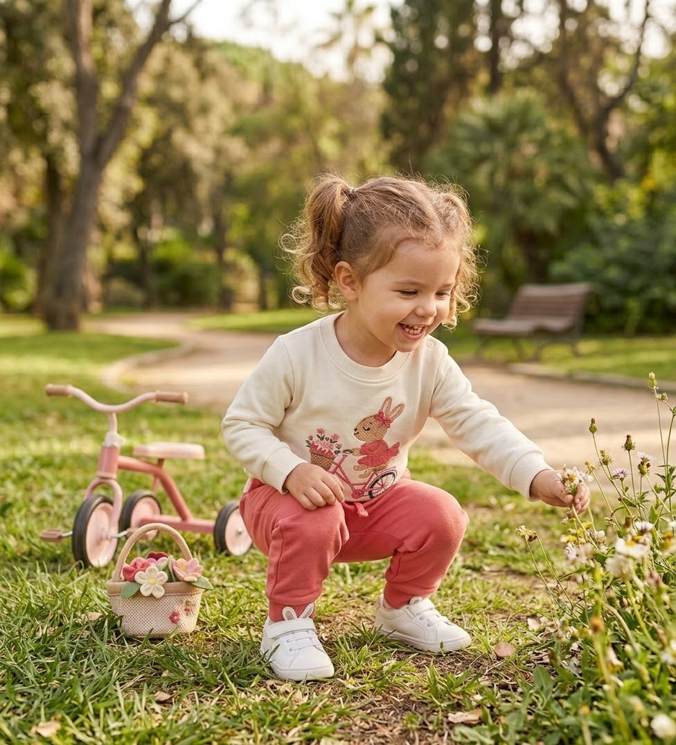 Chándal bebé niña conejita en bici