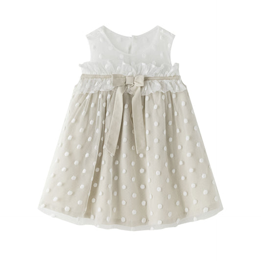 Vestido ceremonia en beige de niña -  Newness