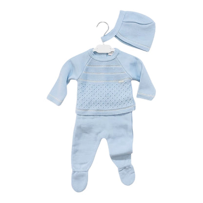 Conjunto tres piezas en celeste - Baby