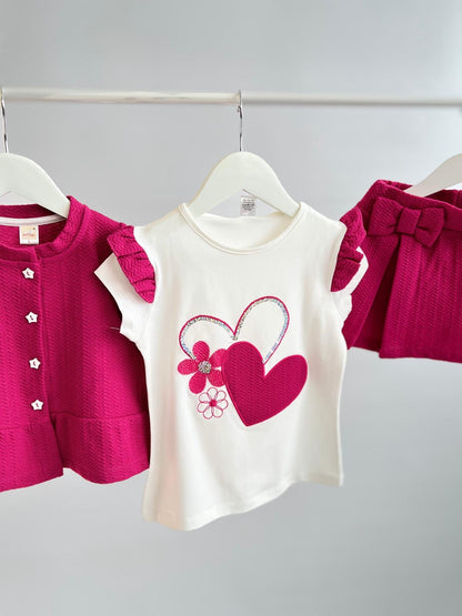 Conjunto tres piezas corazones 🩷