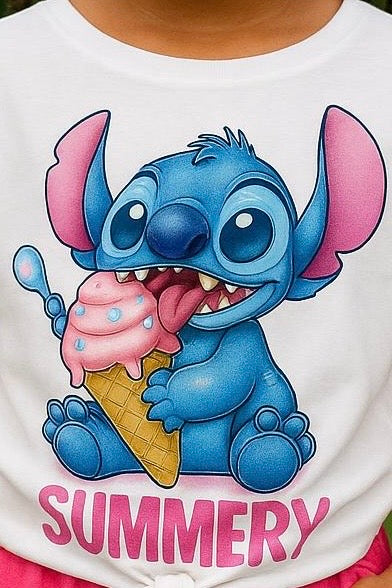 Conjunto niña de Stitch con helado