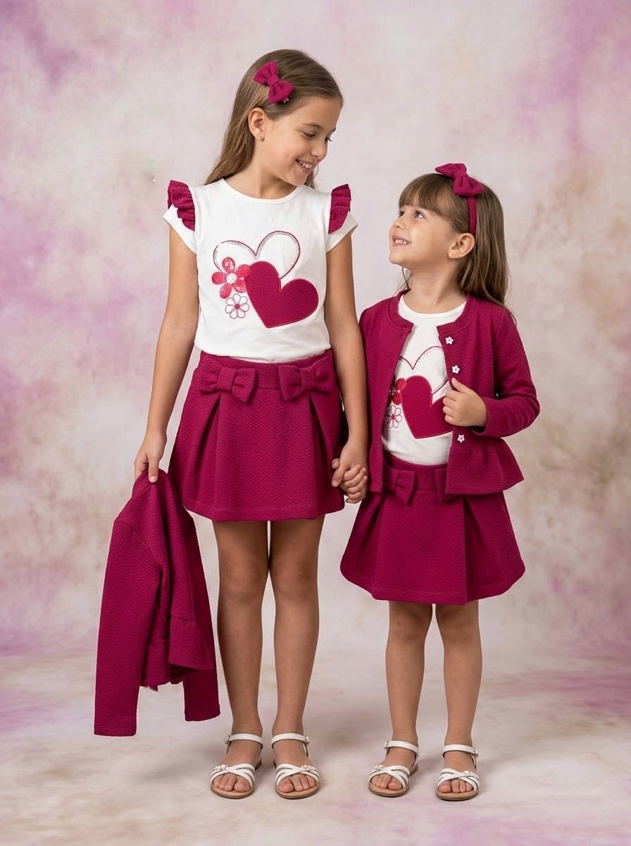 Conjunto tres piezas corazones 🩷