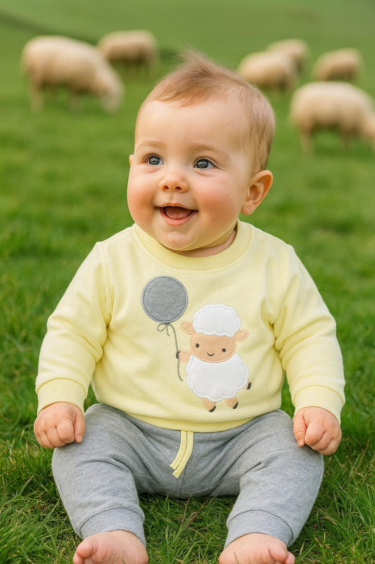 Conjunto chandal bebé unisex oveja con globo