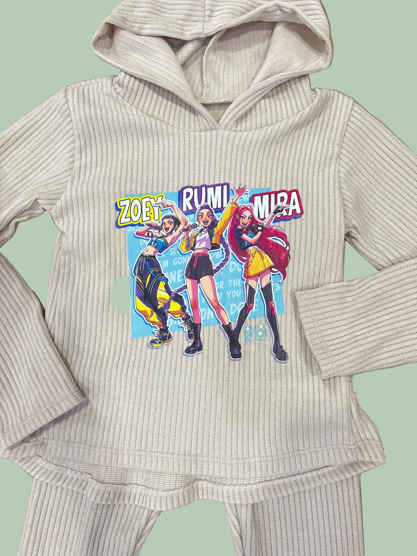 Chandal de niña con leggins K- Pop en beige - Pronta Moda