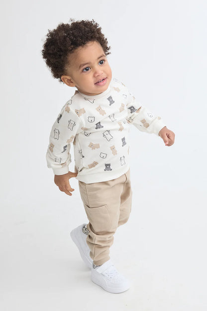 Conjunto Bebé Niño Beige con Ositos - Street Monkey