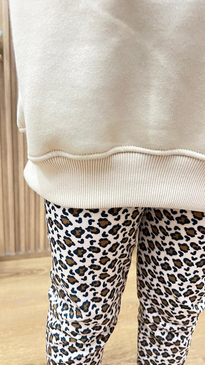 Chándal Niña "Wild Bear" (Leopardo y Beige) - Pronta moda
